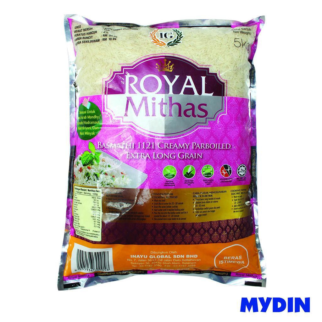 Royal Mithas Basmathi 1121 Creamy Parboiled Extra Long Grain Rice (5kg ...