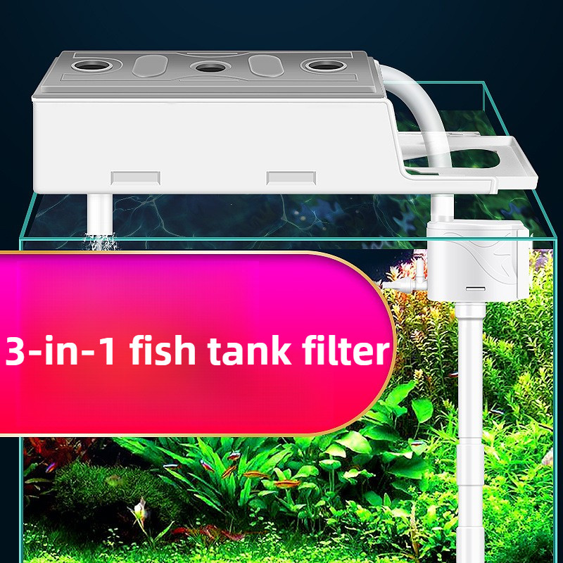 Fish Tank Filter 3-in-1 Wall-mounted Waterfall, Oxygenation ...