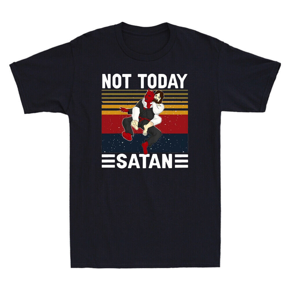 Jiu Jitsu Jesus Not Today Satan Funny Christian 'S Short Sleeve T-Shirt ...