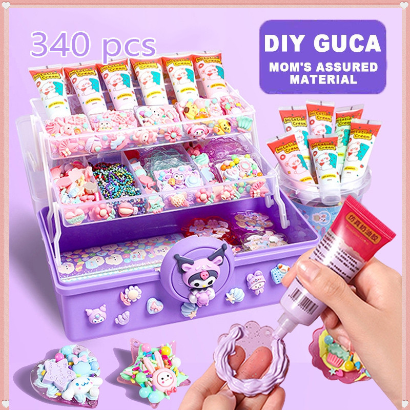Kids Guka Cute Sticker Set Cream Glue Keychain DIY Handmade Tools Girl ...