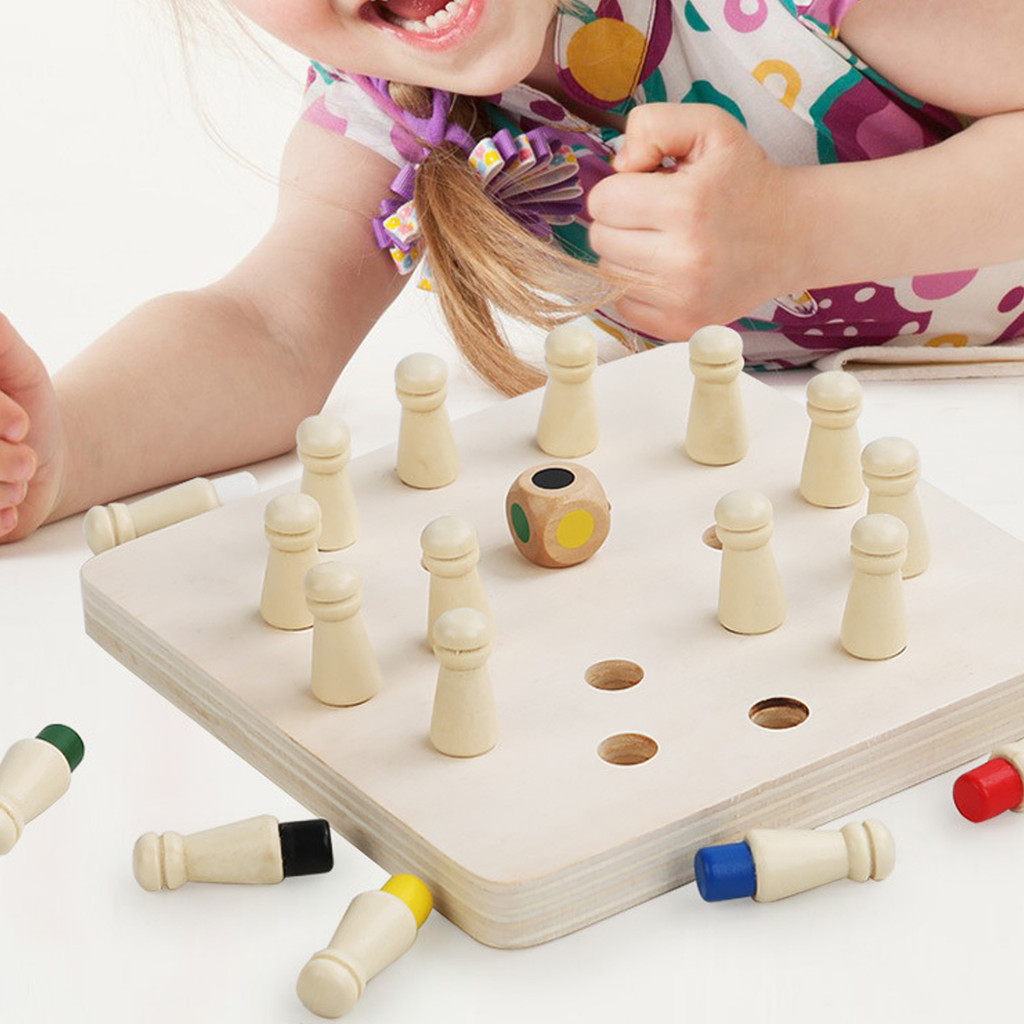 HEO~Wooden Memory Chess Board Game Early Educational Concentration ...