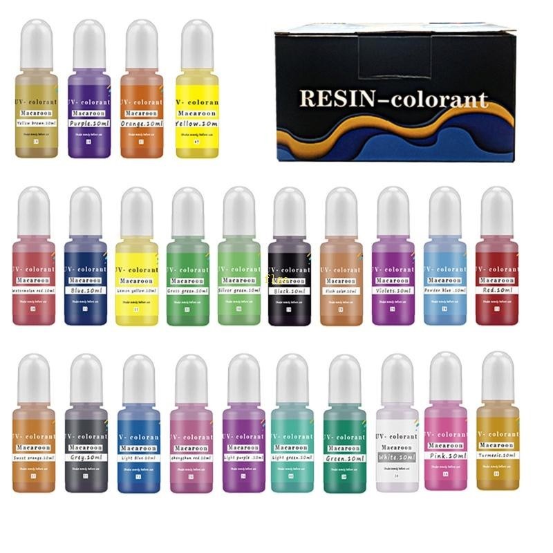 flgo 24 Colors Epoxy Resin Pigment Liquid Dye Translucent Tint Colorant ...