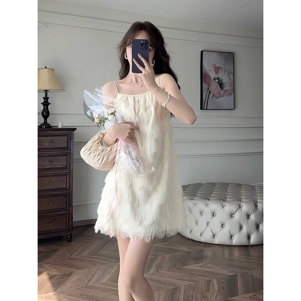 Summer New Korean Fashion Simple Ladies Solid Color Tassel ...