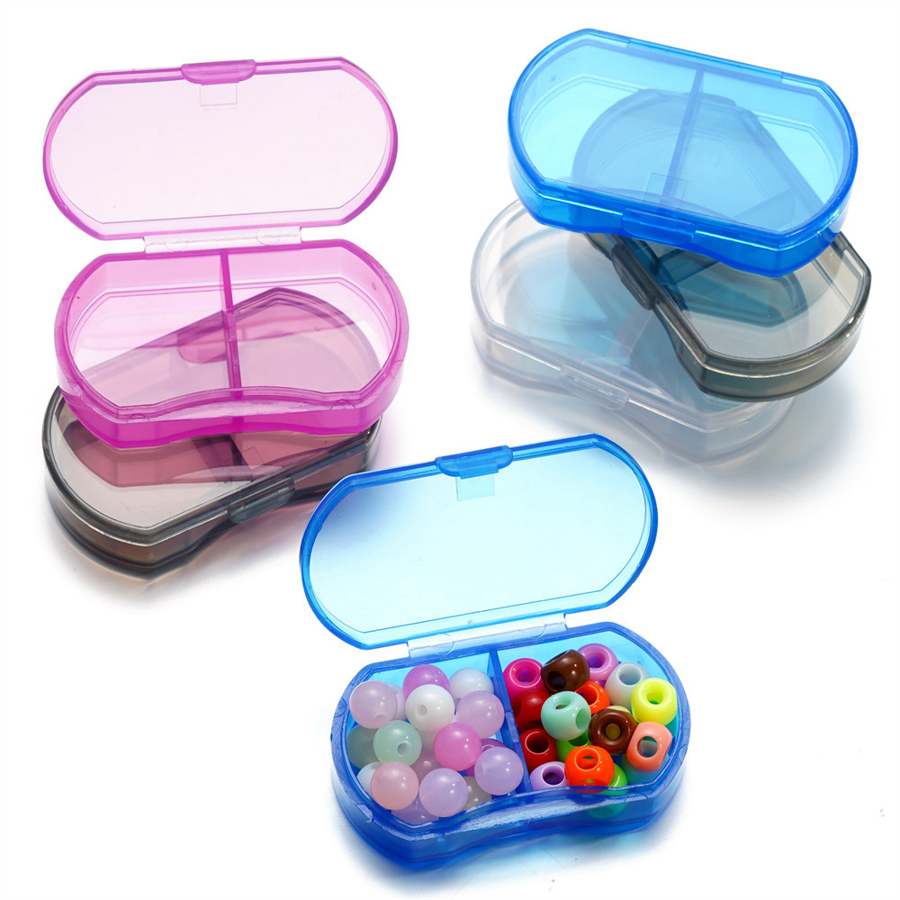 St. kunkka 2-5Pcs Plastic Transparent Storage Box Two Compartments ...