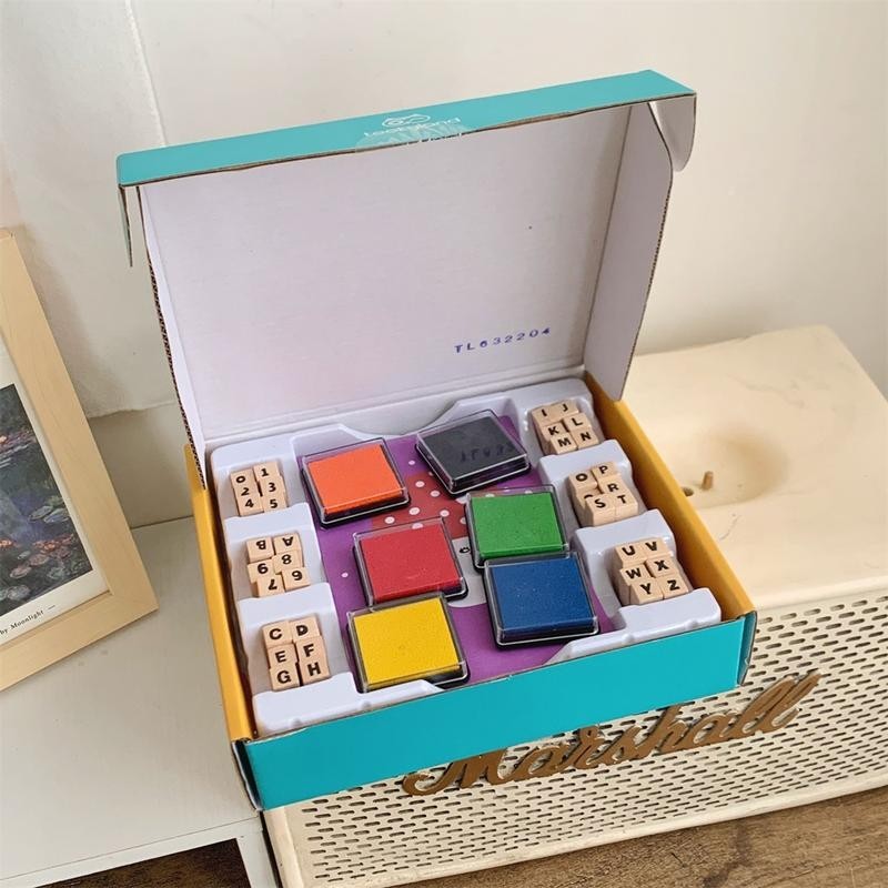 Smart toy set with engraved stamps for babies, intellectual development ...