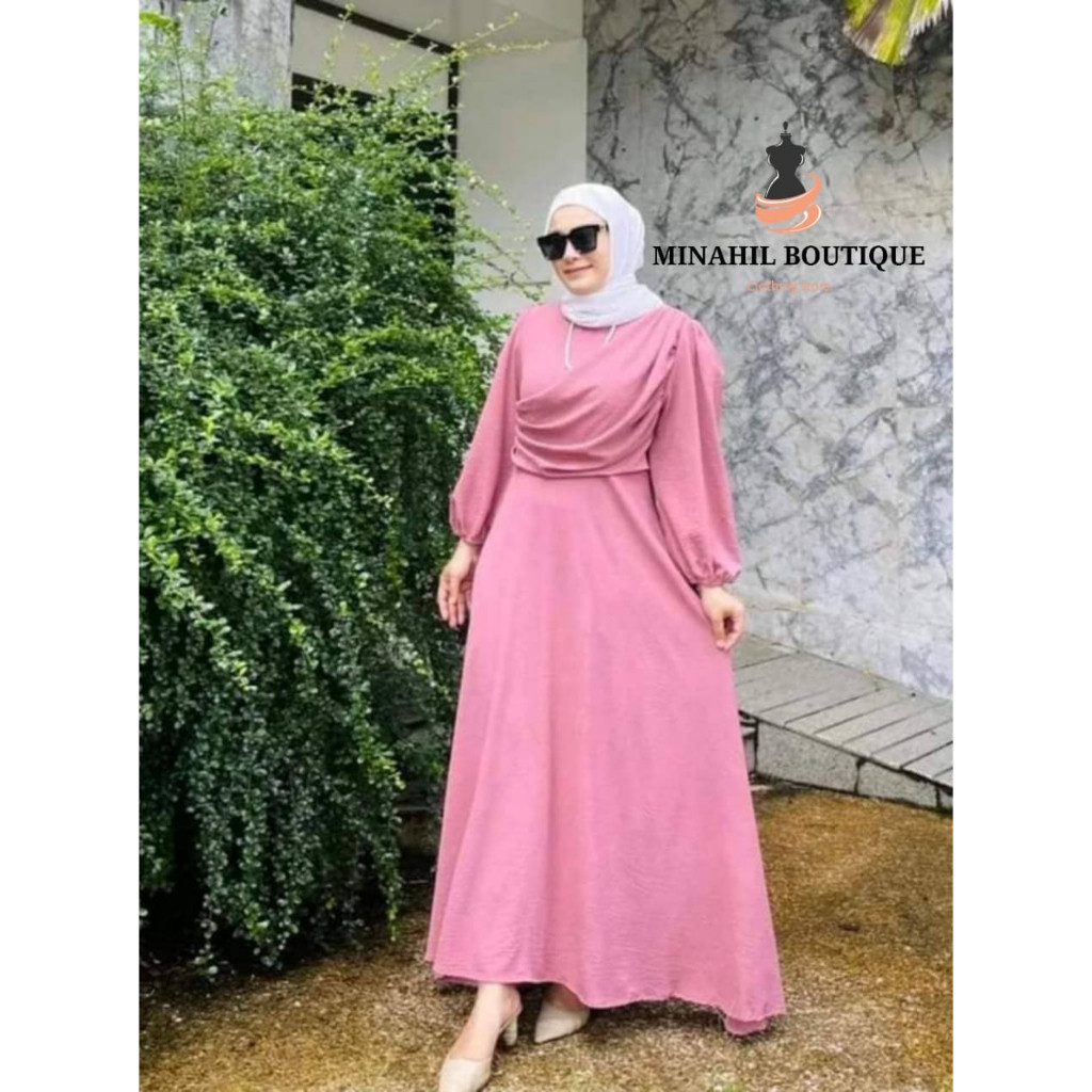 NEW FASHION DESIGN JUBAH MUSLIMAH ARIBAH COMO CREPE MAHI BOUTIQUE ...