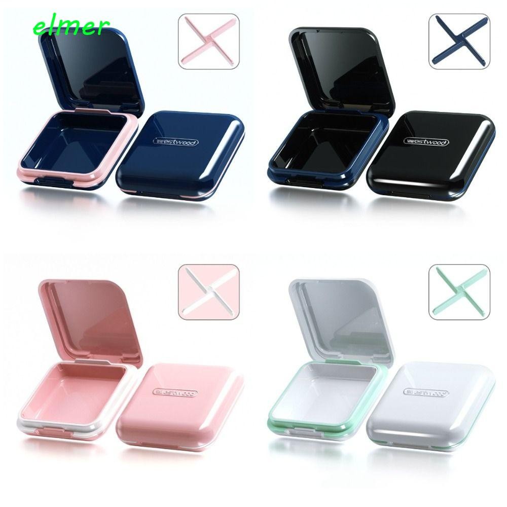 ELMER Retainer Case With Mirror, Portable Waterproof Denture Storage ...