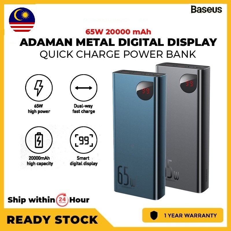 BASEUS PPIMDA-D01 ADAMAN METAL DIGITAL DISPLAY USB PD3.0 65W PD65W ...