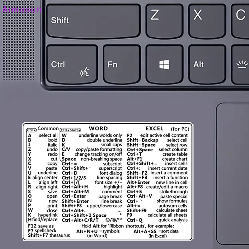 Annasun 5Pcs Windows/Word Reference Keyboard Computer Shortcut Sticker ...