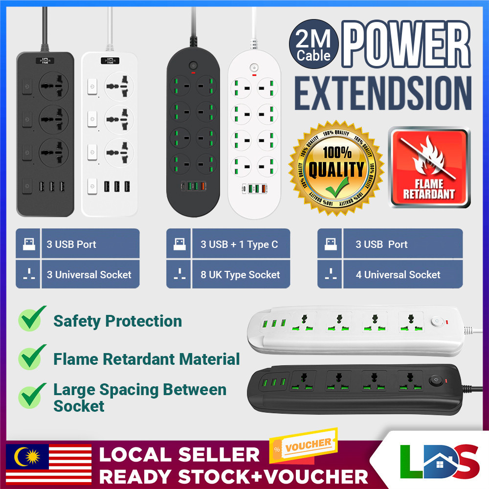 LDS Power Socket with Independent Switch 2.1A Fast Charging 3 USB ...