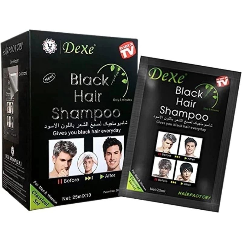 Original DEXE Black Hair Shampoo 25ml Natural Shampoo 5 minutes Magic ...