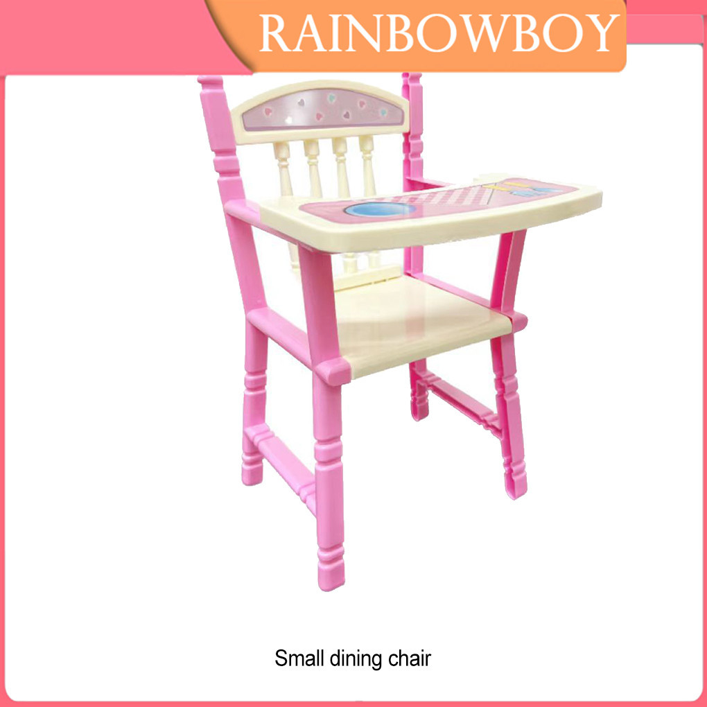 Plastic Lovely Reborn Doll Pink High Chair For Babies Compact And