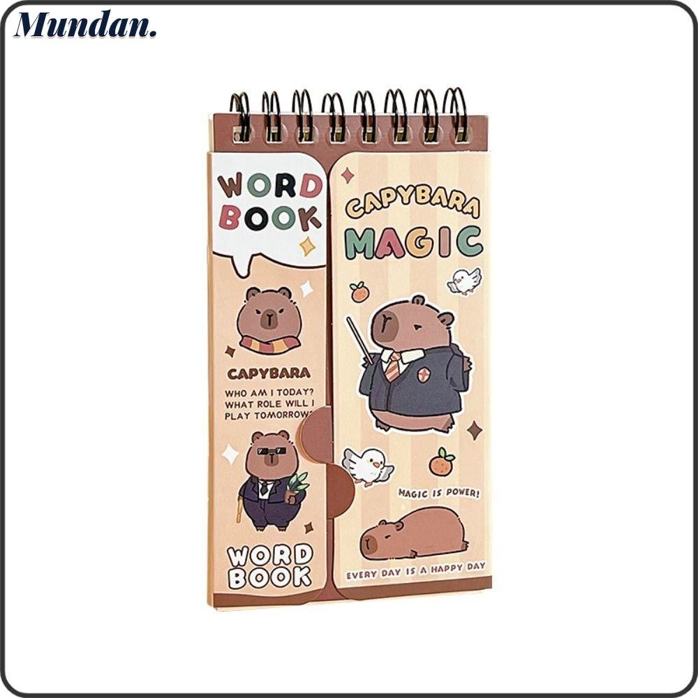 MUNDAN Diary Notepad, Spiral Mini Planner Notebook, Cute Capybara ...