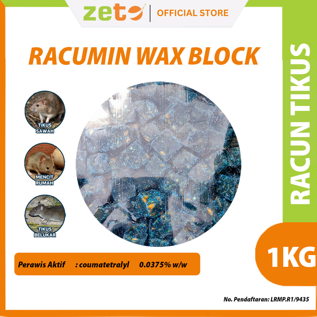 Bayer Racumin Wax Block 1kg Rat Bait Poison Coumatetrayl Rodenticide ...