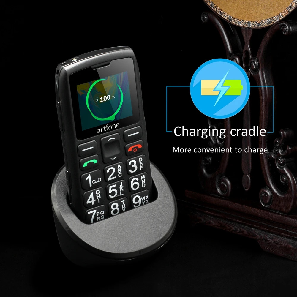 Artfone C1+ With Free Charging Dock C1 Big Rubber Keypad For Elderly ...