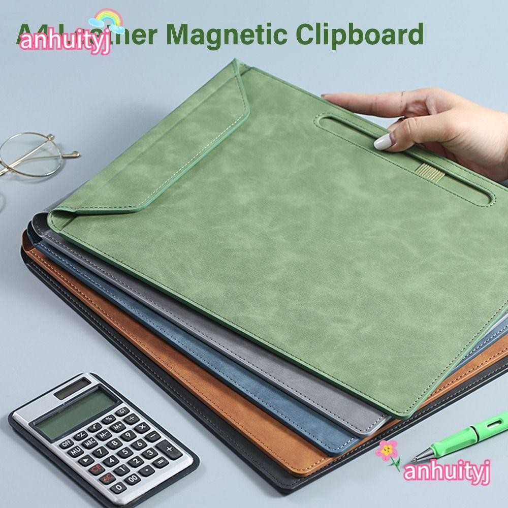 LANJ A4 File Folder, One-Handed Writing Magnetic Writing Clipboard ...