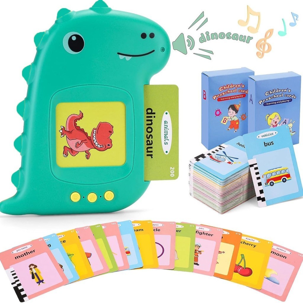 Talking Flash Cards Dinosaur Autism Sensory Toys Learning Materials ...