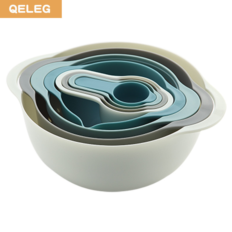 QELEG Allinone Food Grade ABS Mixing Bowls Multicolored Mixing Bowl