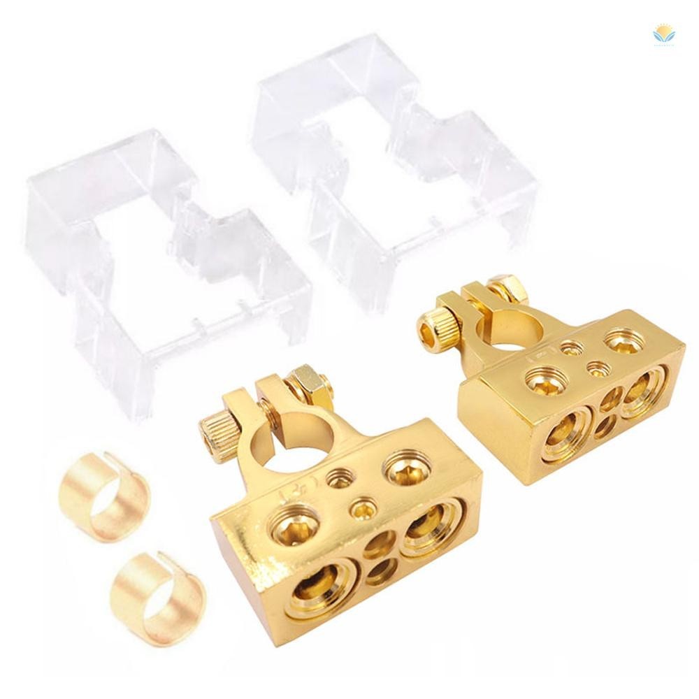 Car Battery Terminal Connectors 0/2/4/8 Gauge AWG Positive Negative ...