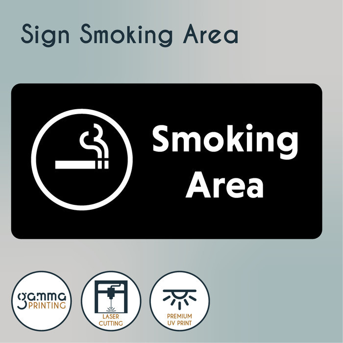 Smoking Area Sign Board/Acrylic Area Smoking/Pronunciation Signage
