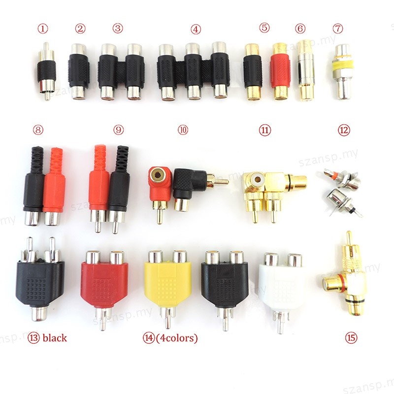 2pcs RCA Connector Male Female to RCA 2RCA 3RCA male female Jack Plug M ...