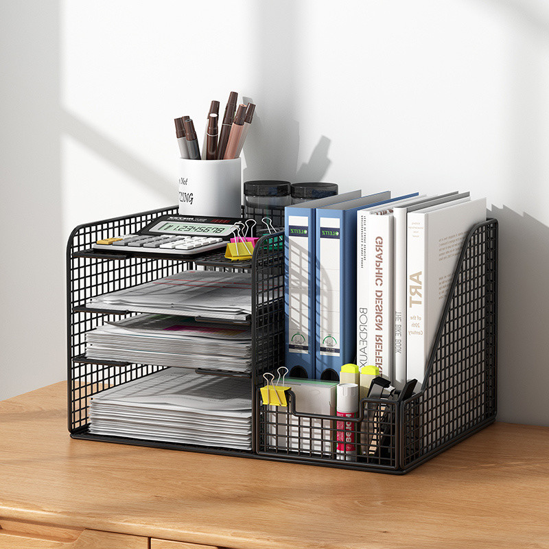 Bookshelf Desktop Shelf Desktop Folder Multi-Layer Student Book Storage ...