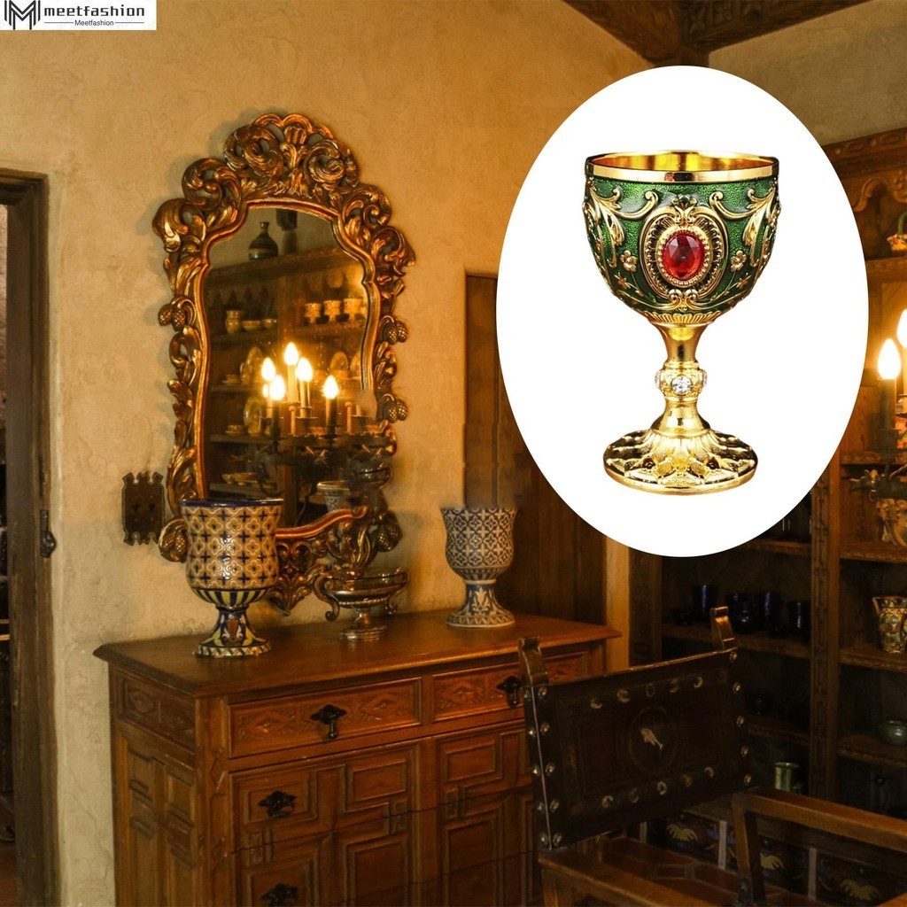 Solid Brass Gothic Chalice - Handmade Embossed Medieval