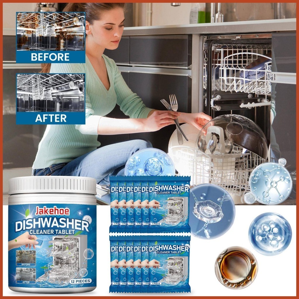Dishwasher Cleaning Tablets 12Pcs Dishwasher Tablets Limescale Remover