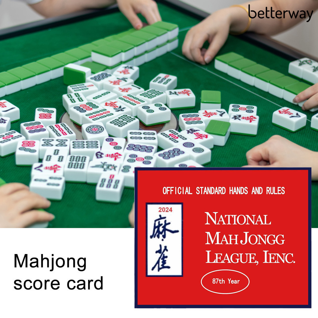 Betterway 1/4Pcs 2024 Mahjong Score Card National Mahjong League