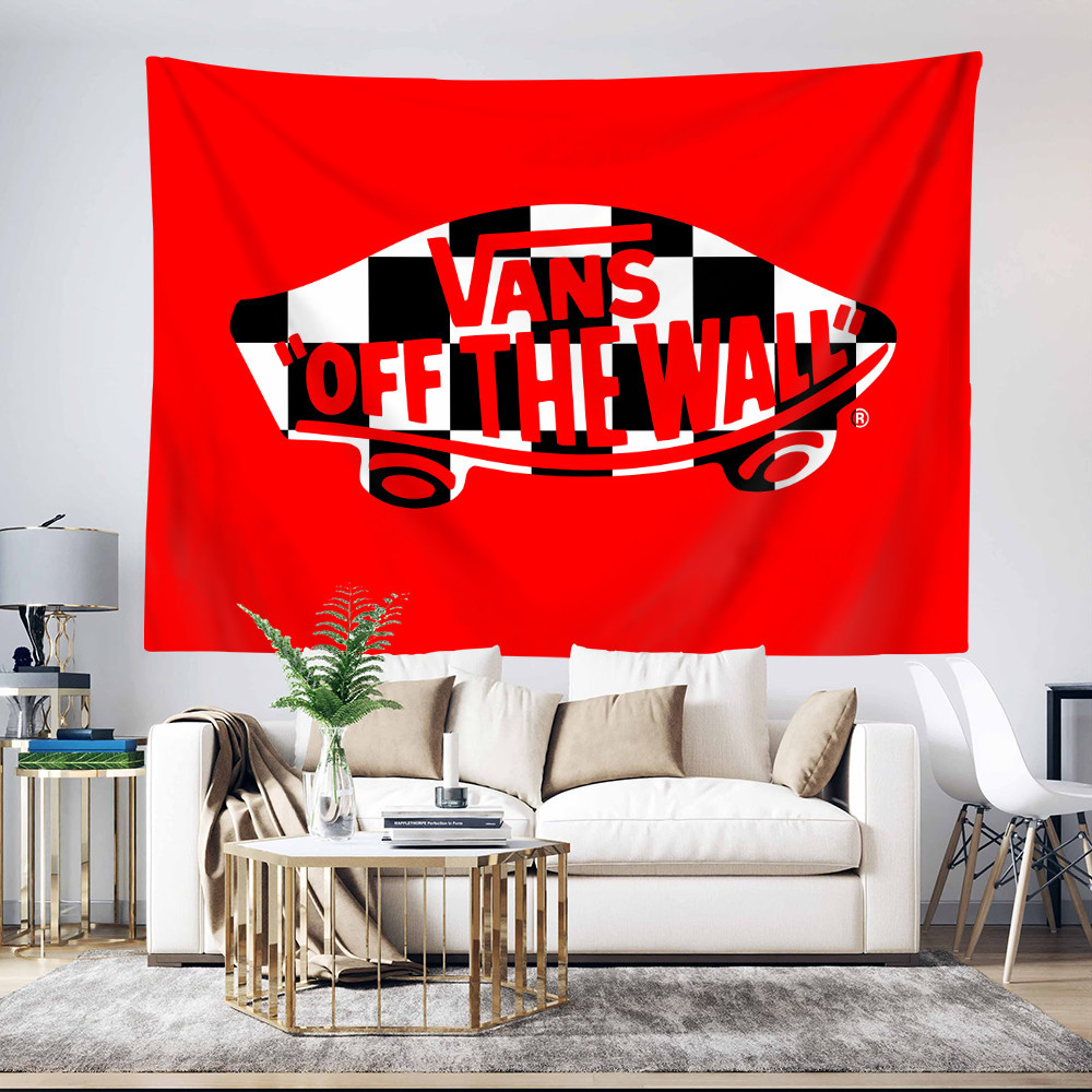 Art Vans Shoes Logo Wall Tapestry with Clips Polyester Tapestries Bedroom Wall Hanging Tapestry Home Decoration Shopee Malaysia