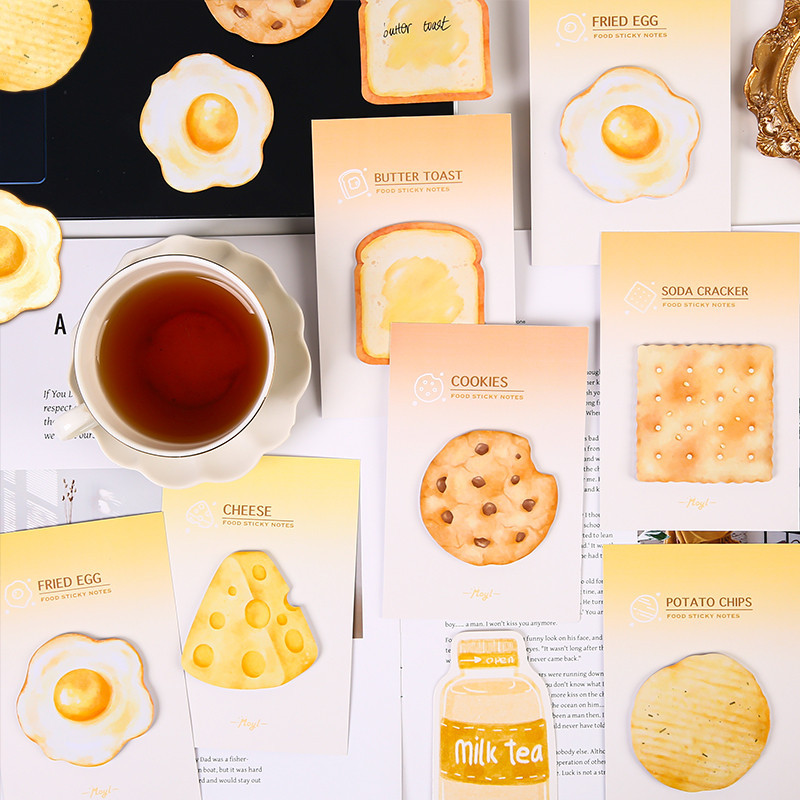 30 Sheets Realistic Food Series Sticky Notes Student Portable Memo Pad ...