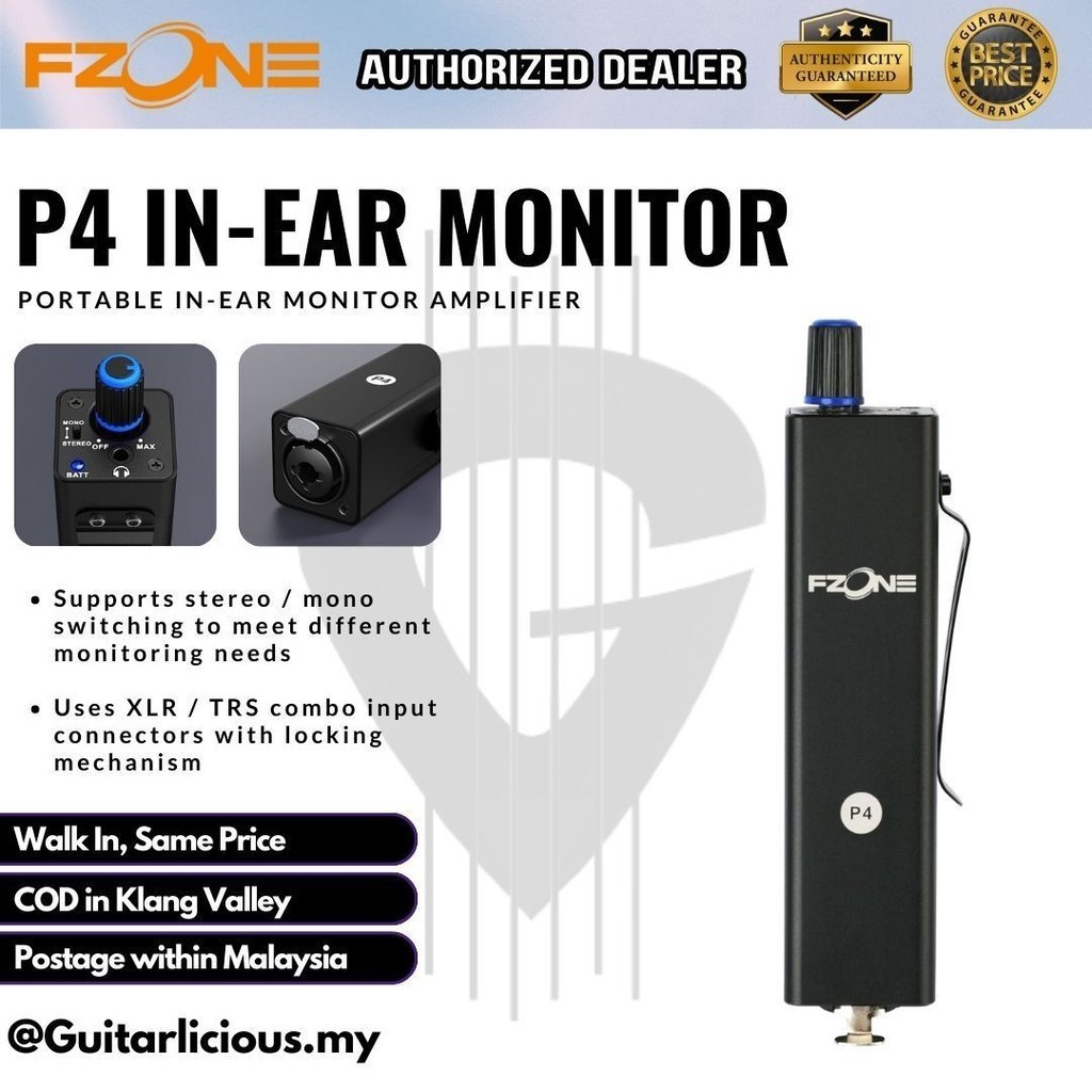 Fzone P4 in-Ear Monitor Amplifier Portable IEM Stereo/Mono Switch ...