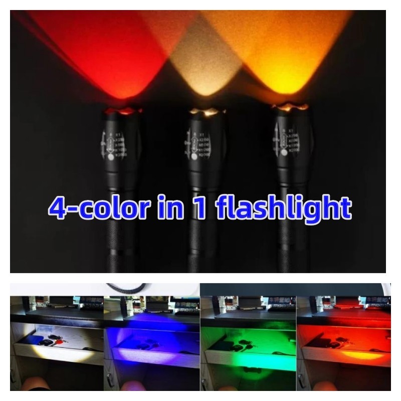 Multiple Light Sources: White, Yellow, Orange, Red, Blue, Green, Four ...
