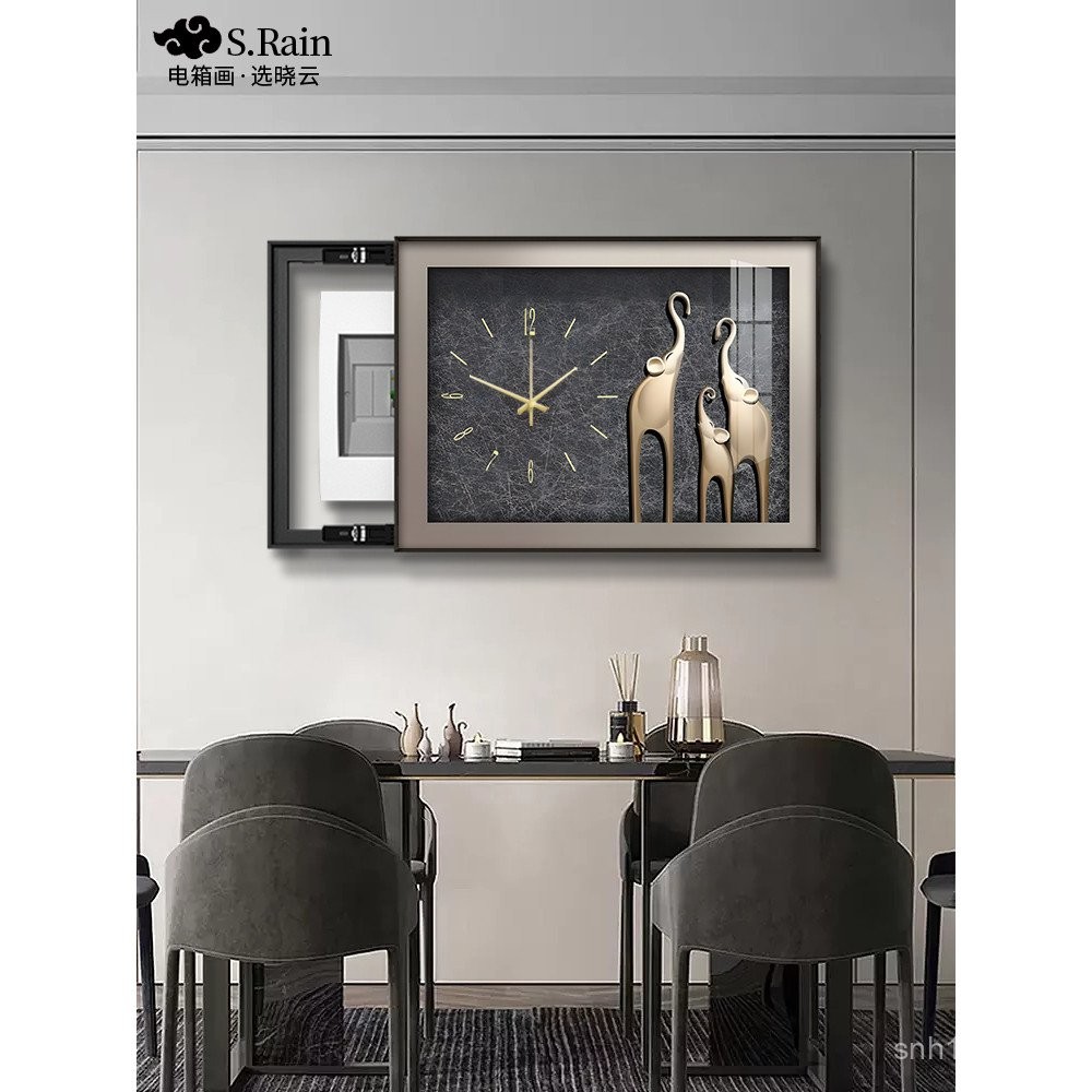 Light Luxury Meter Box Decorative Painting with Clock 2025 New Style ...