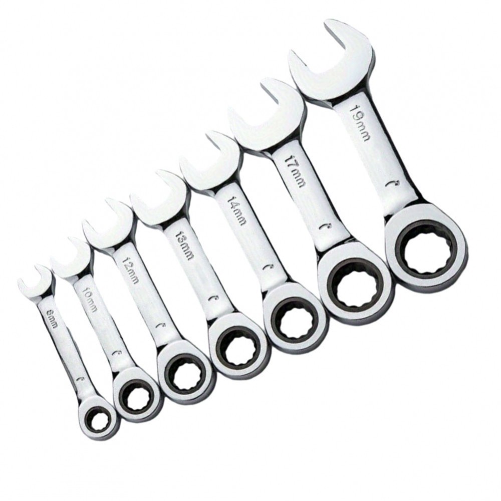 Silver 72 Teeth Ratchet Wrench Short Handle Socket Spanner for ...