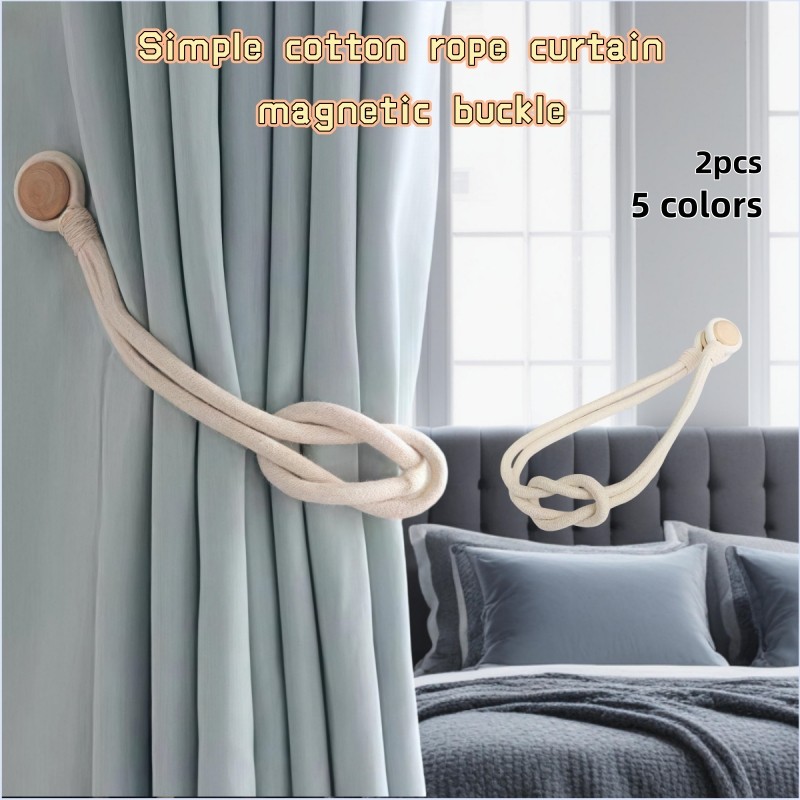 (2pcs)Minimalist Knot Cotton Rope Magnetic Curtain Clips – Premium ...