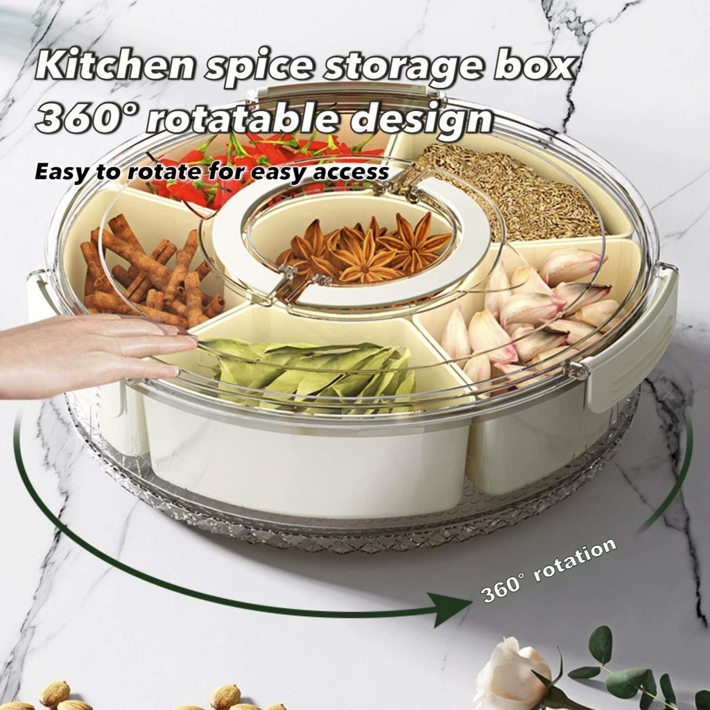 Bekas Kuih Kedap Udara Snack Tray Raya Round Buckle Sealed Box with Lid ...