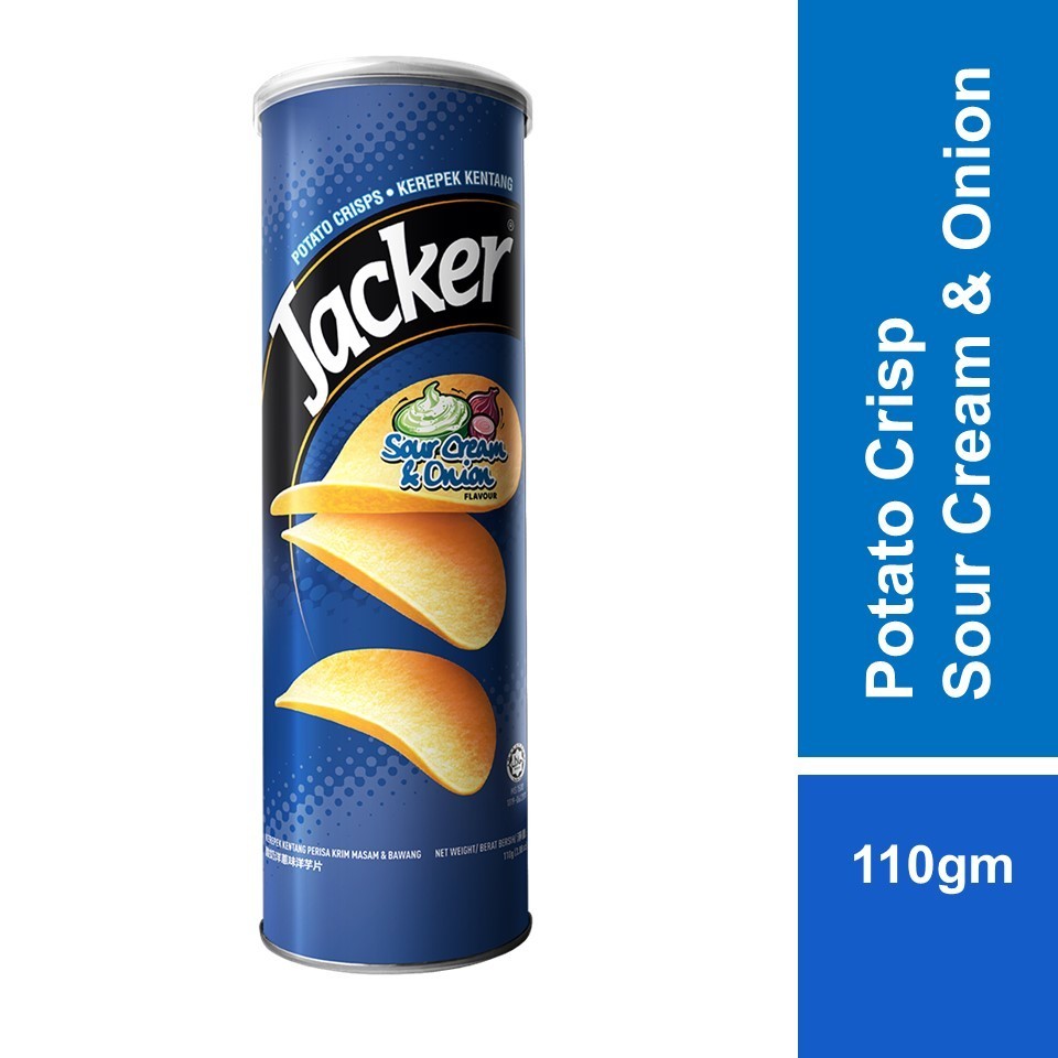 Jacker Potato Crisps 110g - Sour Cream & Onion | Shopee Malaysia