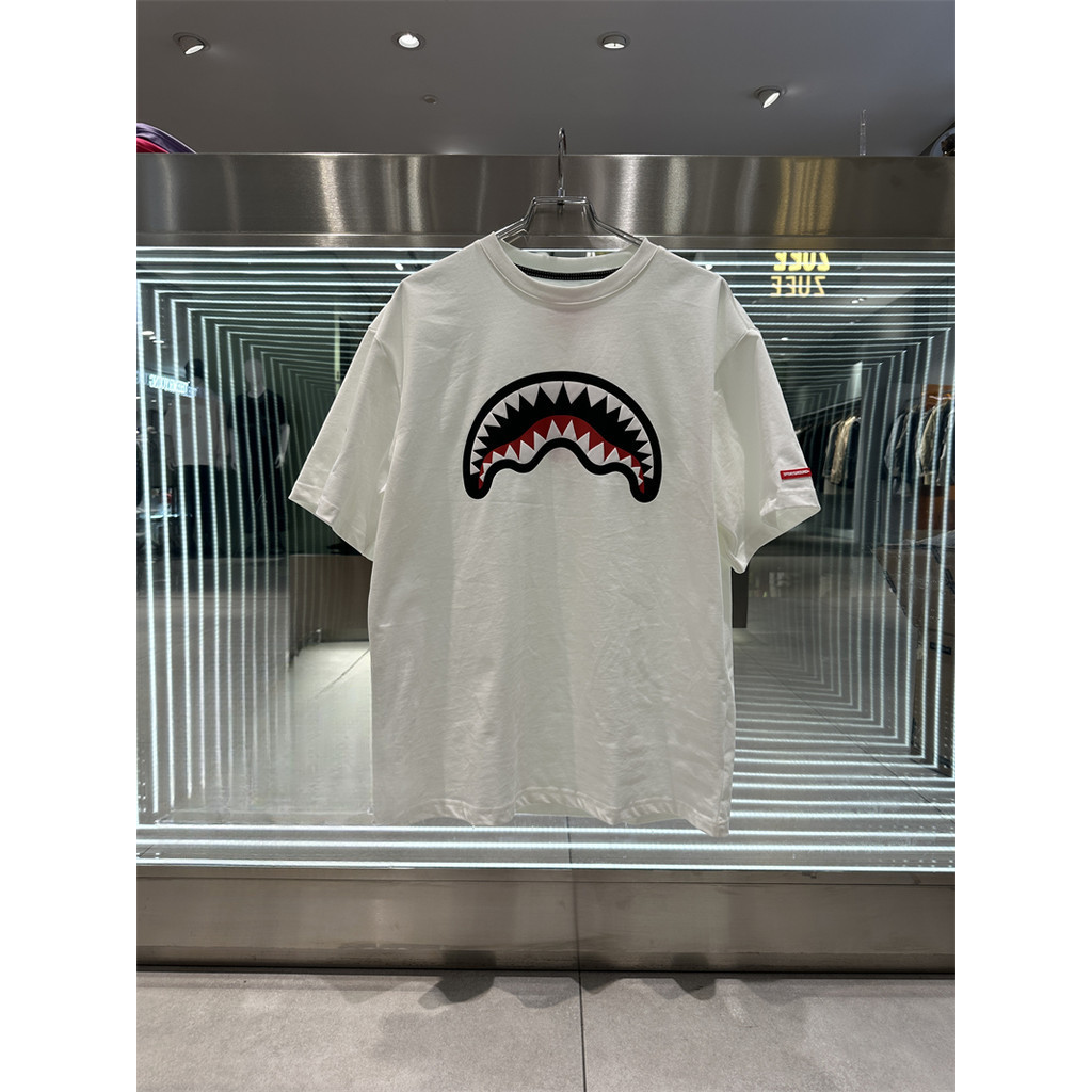Sprayground Summer Shark Mouth Print Loose ShortSleeved TShirt Men