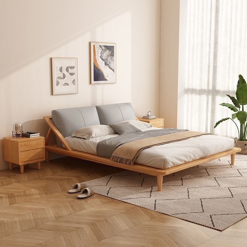 Nordic Solid Wood Bed Standard 1.5 Double Bed Frame Modern Simple ...