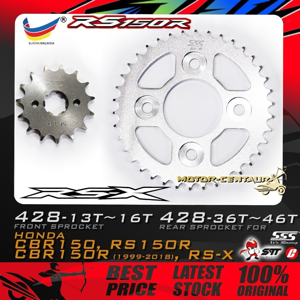 GEGANCU DEPAN BELAKANG SSS CU STT FRONT REAR SPROCKET 428 FOR HONDA RS150R RS150 RSX RS X CB CBR 150R CBR150 Shopee Malaysia