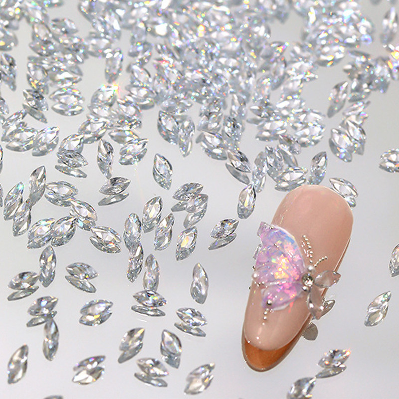 Mini Ice Rhinestone Nail Charms Butterfly Wing Special-shaped Color Non ...