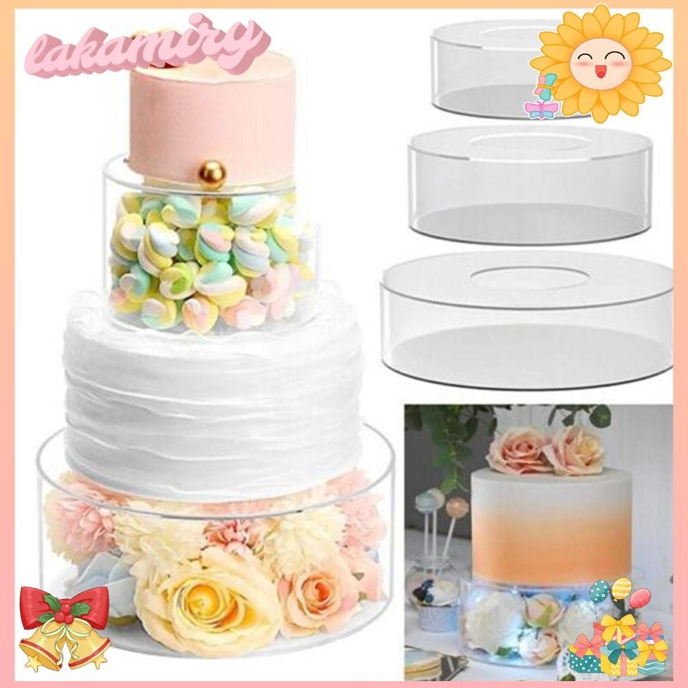 LAKAMIRY Cake Display Board Acrylic Transparent Cake Stand DIY Refillable Edge Smoother Cake Box Wedding Shopee Malaysia