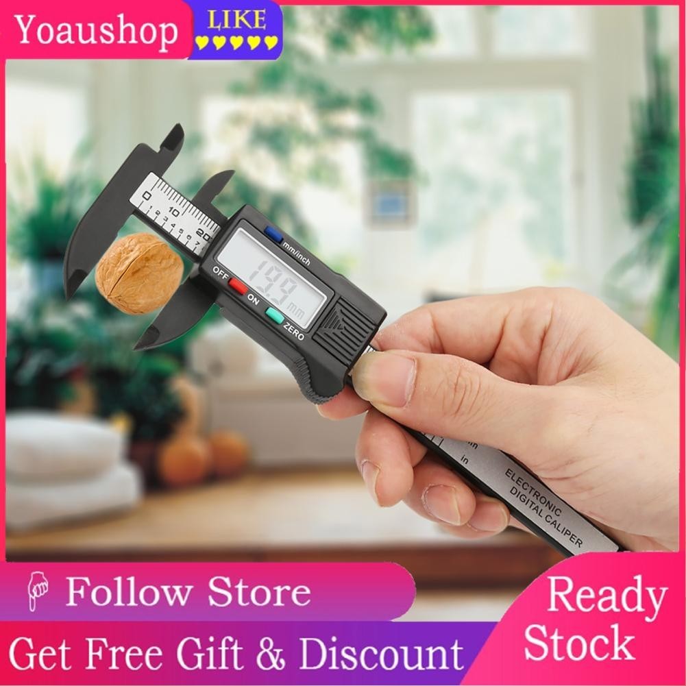 Yoaushop 4 Inch Electronic Digital Vernier Caliper Carbon Fiber Plastic ...