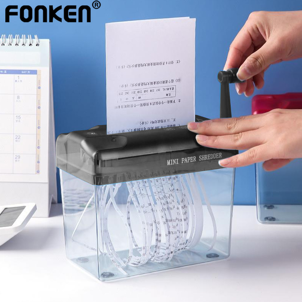 Fonken Hand Crank Paper Shredder Document Paper Cutting Receipt Ticket ...