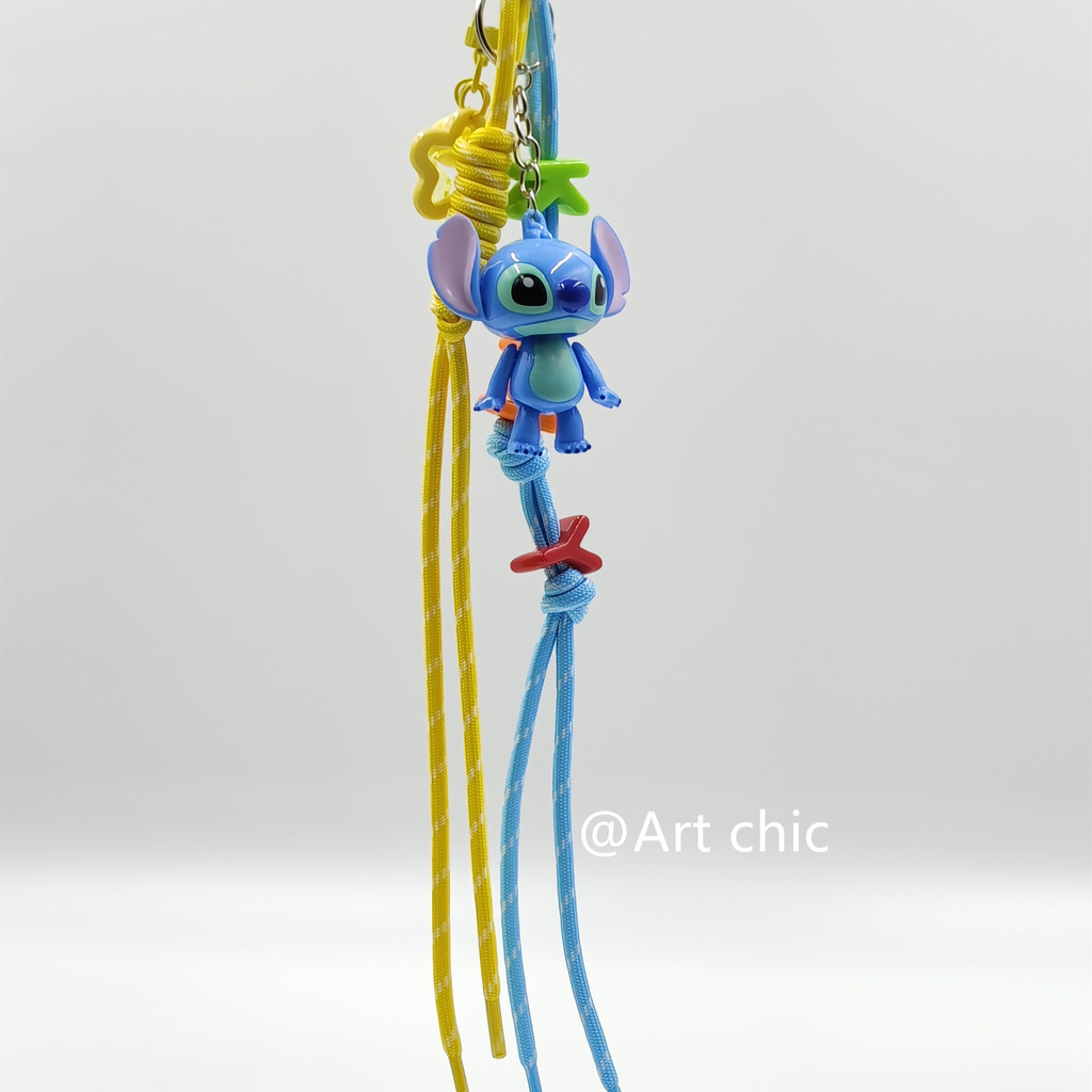 Original Cute Stitch Stitch Doll Braided Rope Pendant Movable Hands ...
