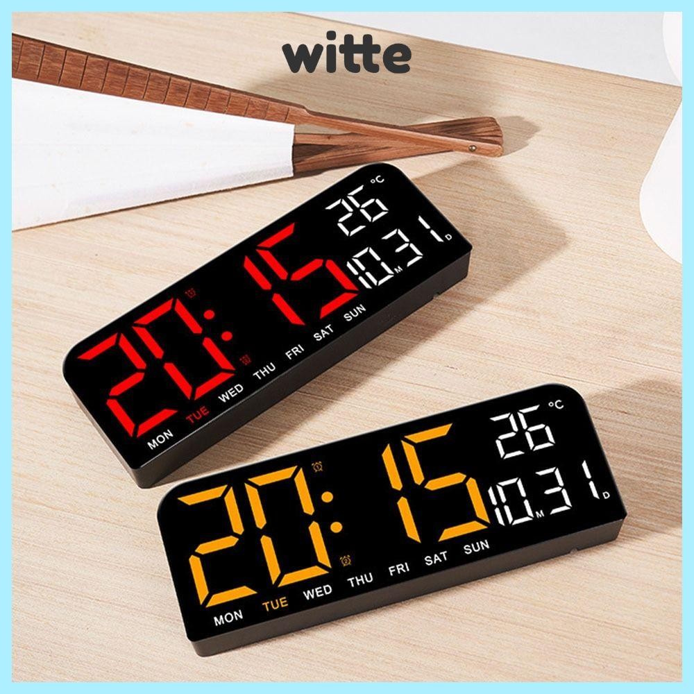 WITTE Electronic Wall Clock, Wall-mounted Temperature Digital LED ...