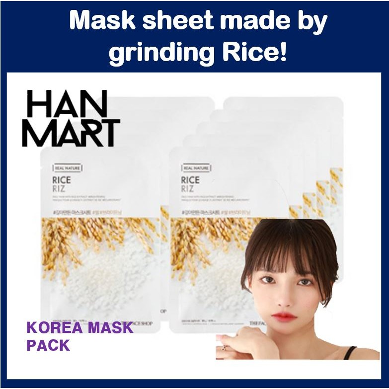 The Face Shop Rice Mask Sheet, 1 Pack, 10 Pieces(Korea mask pack ...