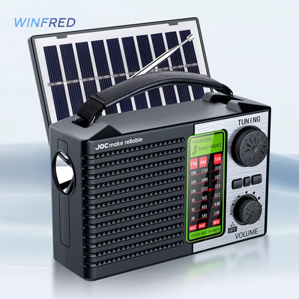 Solar Radio with LED Flashlight & BT Speaker Full Band Radio Emergency ...