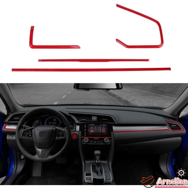 NE 4pcs Center Consoles Panel Stickers Dashboard Trims Strips Inner ...